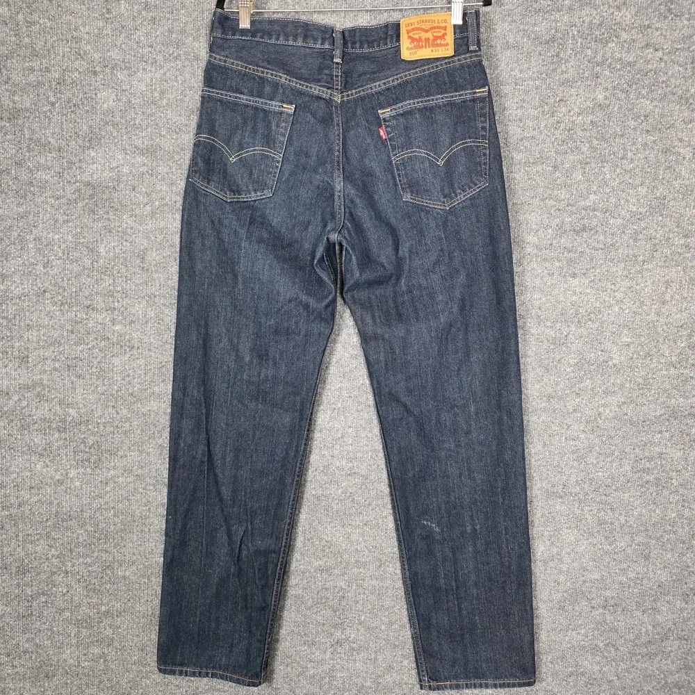Levi's 550 Men's 33x34 Dark Wash Relaxed Fit Denim Jeans‎ Classic Cotton *flaw*
